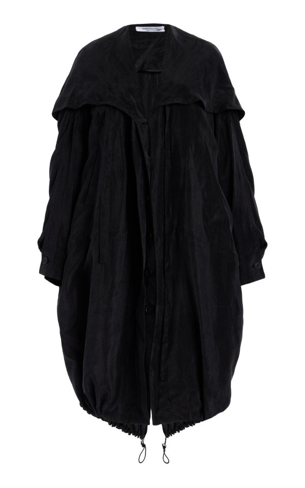 Another Tomorrow - Exclusive Lyocell Parka Coat - Black - M - Moda Operandi