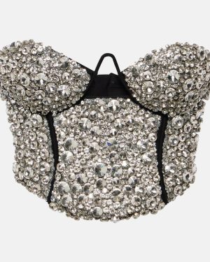 Area Crystal-embellished corset top