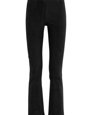 Arma Lively Cropped Flared Suede Trousers - Black - 36 (UK8 / S)