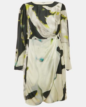 Armani Collezioni Multicolor Printed Satin Draped Mini Dress L