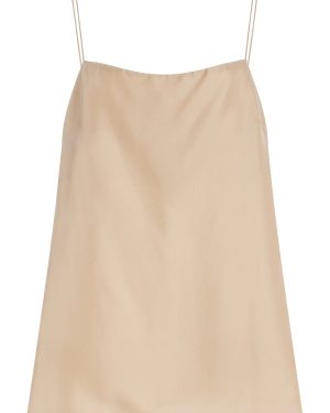 Asceno - The Tulum Silk-Twill Camisole Top - Neutral - L - Moda Operandi