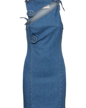 Asymmetric Denim Mini Dress
