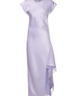 Asymmetric Layered Satin Midi Dress
