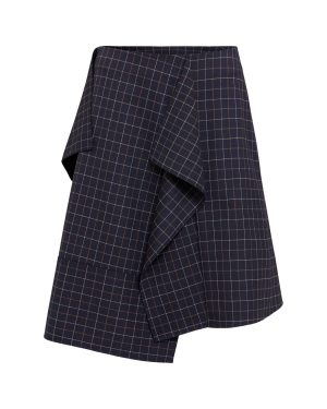 Asymmetrical Poly Blend Mini Skirt