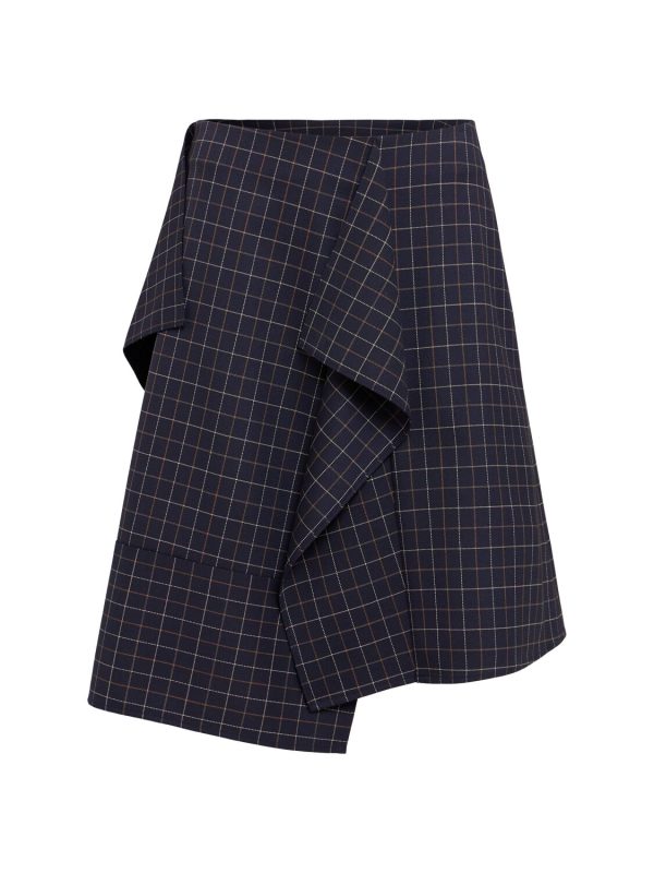 Asymmetrical Poly Blend Mini Skirt