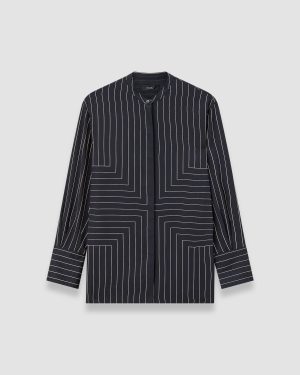 Athena Geometric Print Silk Blouse - 32