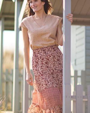 Autonomy - Patchwork Print Tiered Skirt