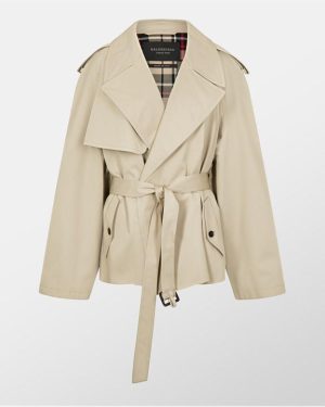 BALENCIAGA Short Trench Coat - Beige