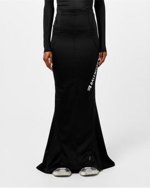 BALENCIAGA Sporty B Activewear Mermaid Skirt - Black