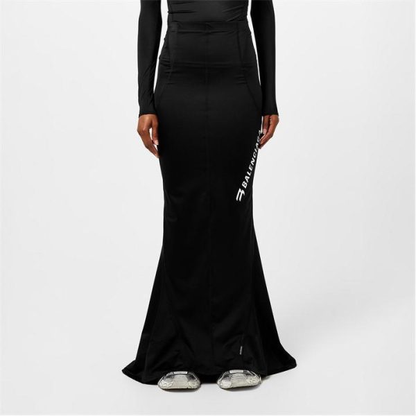 BALENCIAGA Sporty B Activewear Mermaid Skirt - Black