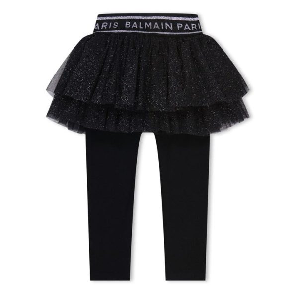 BALMAIN Glitter Tutu Leggings Juniors - Black