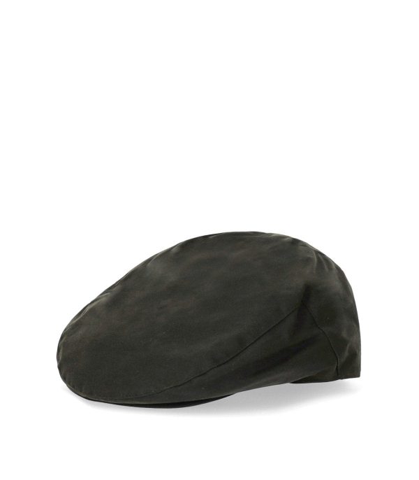 BARBOUR OLIVE GREEN WAXED FLAT CAP