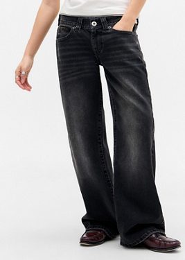 BDG Kayla Lowrider Black Denim Jeans - Black 26W 30L at Urban Outfitters