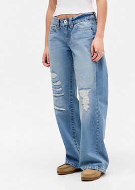 BDG Kayla Lowrider Rip Jeans - Light blue 26W 32L at Urban Outfitters