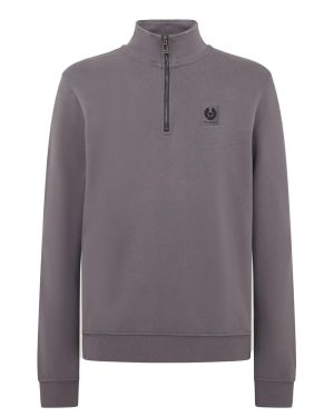 BELSTAFF QUARTER ZIP SWEATSHIRT Size: 3XL, colour: GREY