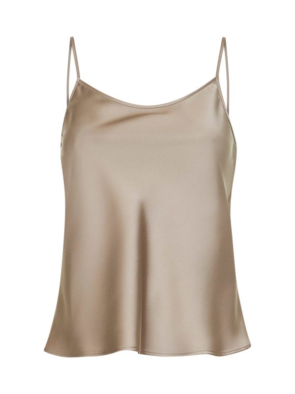 BLANCA VITA | Beige satin Cante camisole top | Women | 40