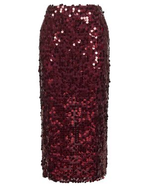 BLANCA VITA | Burgundy sequins Gralis midi pencil skirt | Women | 38