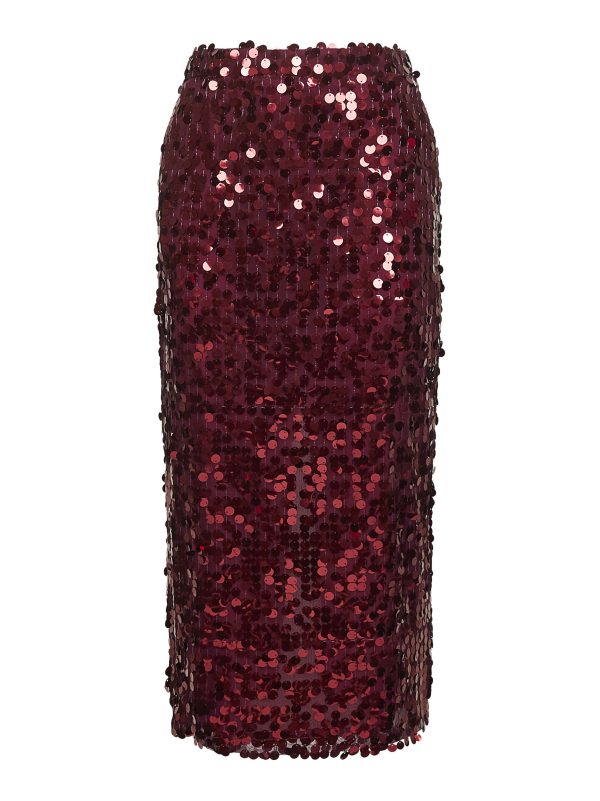 BLANCA VITA | Burgundy sequins Gralis midi pencil skirt | Women | 38