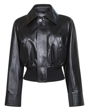 BOTTEGA VENETA | Black lightweight smooth nappa leather jacket | Women | 40
