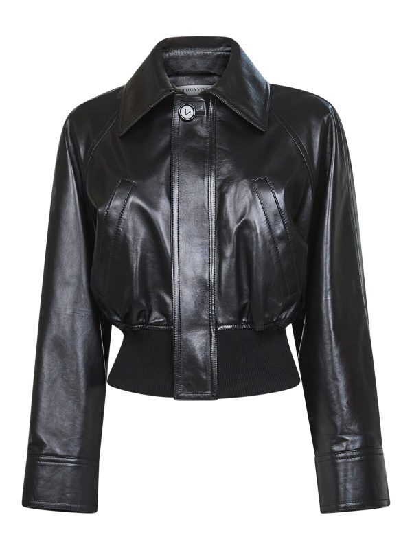 BOTTEGA VENETA | Black lightweight smooth nappa leather jacket | Women | 40