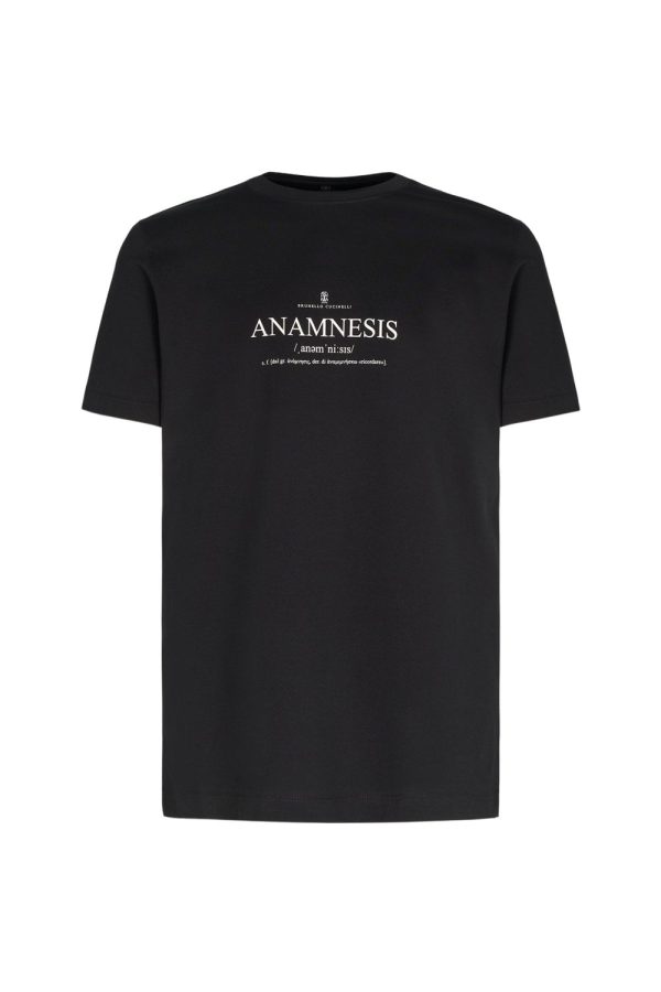 BRUNELLO CUCINELLI ANAMNESIS TEXT T SHIRT Size: XXL, colour: BLACK