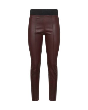 BRUNELLO CUCINELLI | Burgundy stretch nappa leggings | Women | 40