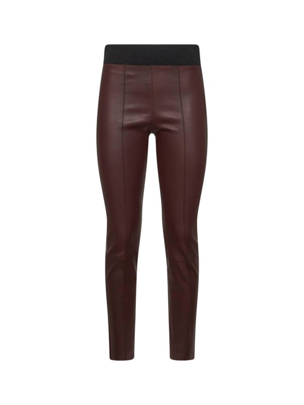 BRUNELLO CUCINELLI | Burgundy stretch nappa leggings | Women | 40