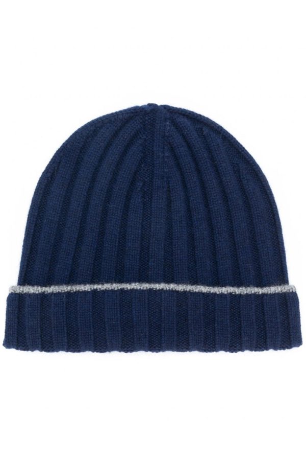 BRUNELLO CUCINELLI CASHMERE BEANIE Size: M, colour: BLUE