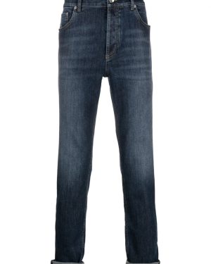 BRUNELLO CUCINELLI CLASSIC WASH DENIM JEANS Size: 52, colour: BLUE
