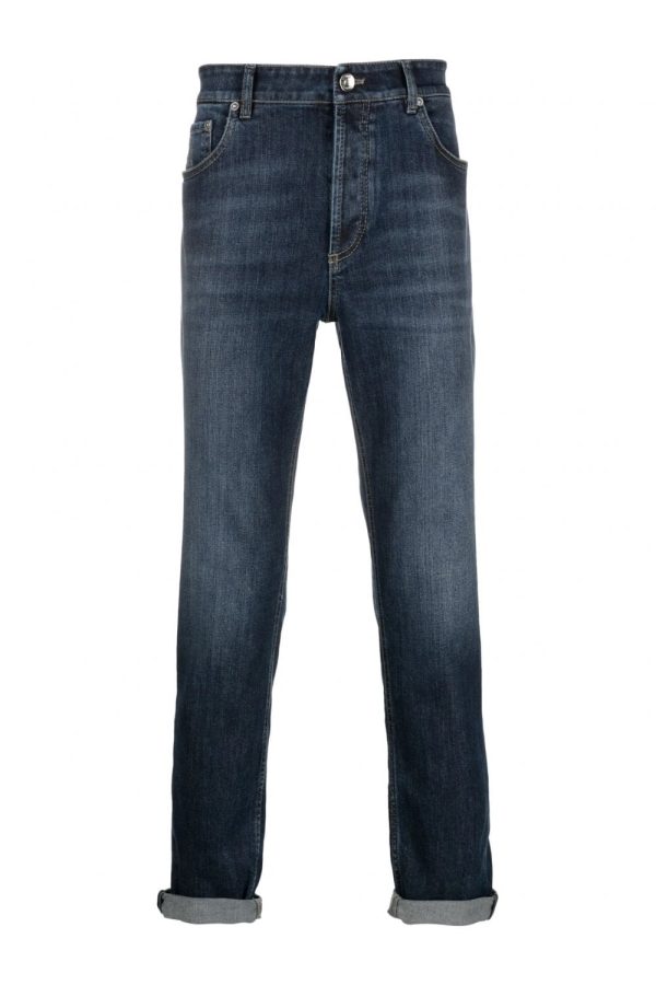 BRUNELLO CUCINELLI CLASSIC WASH DENIM JEANS Size: 52, colour: BLUE