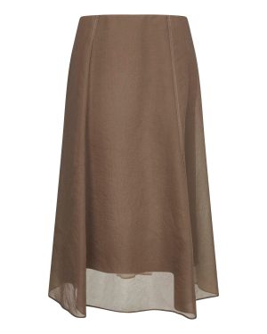 BRUNELLO CUCINELLI | Clay Crispy silk Circle skirt | Women | 38