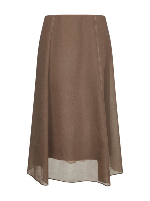 BRUNELLO CUCINELLI | Clay Crispy silk Circle skirt | Women | 38