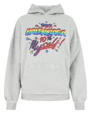 Balenciaga Grey Cotton Oversize Sweatshirt