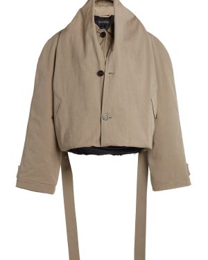 Balenciaga - Hooded Cotton-Twill Trench Coat - Neutral - FR 34 - Moda Operandi