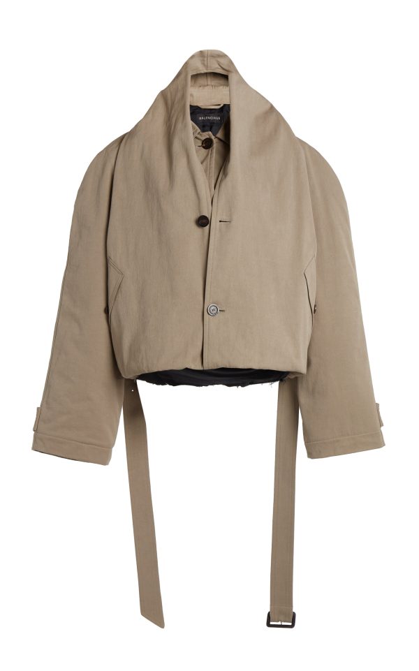 Balenciaga - Hooded Cotton-Twill Trench Coat - Neutral - FR 34 - Moda Operandi