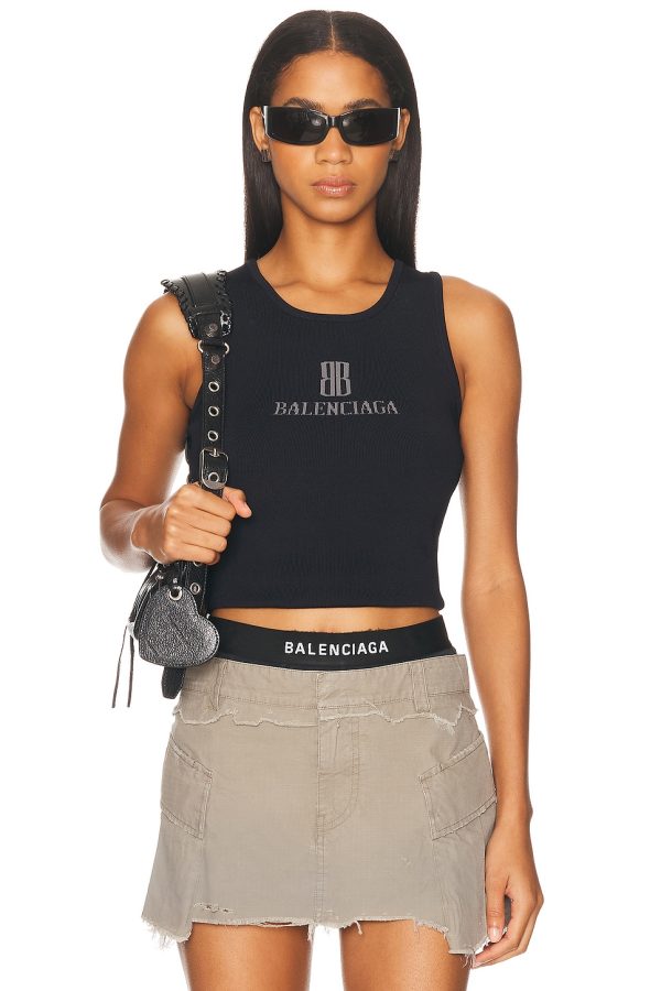 Balenciaga Tank Top in Black & Dark Grey - Black. Size L (also in XS).
