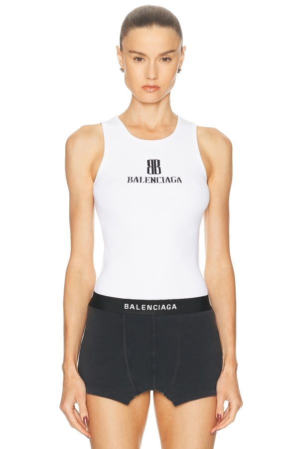 Balenciaga Tank Top in White & Black - White. Size L (also in S).