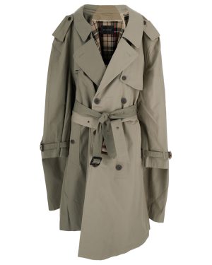 Balenciaga double Sleeve Beige Trench Coat With Extra Pair Of Sleeves In Cotton Woman
