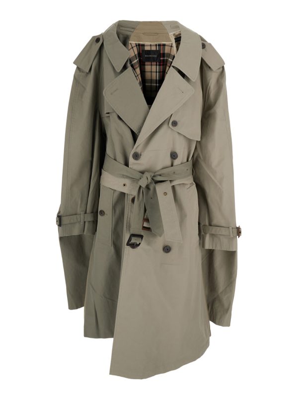 Balenciaga double Sleeve Beige Trench Coat With Extra Pair Of Sleeves In Cotton Woman