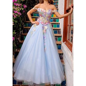 Ball Gown A-Line Prom Dresses Elegant Dress Wedding Homecoming Floor Length Sleeveless Sweetheart Tulle with Floral Lace Applique 2025