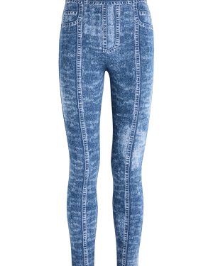 Balmain Denim-intarsia Cropped Knitted Leggings - 38 (UK10 / S)