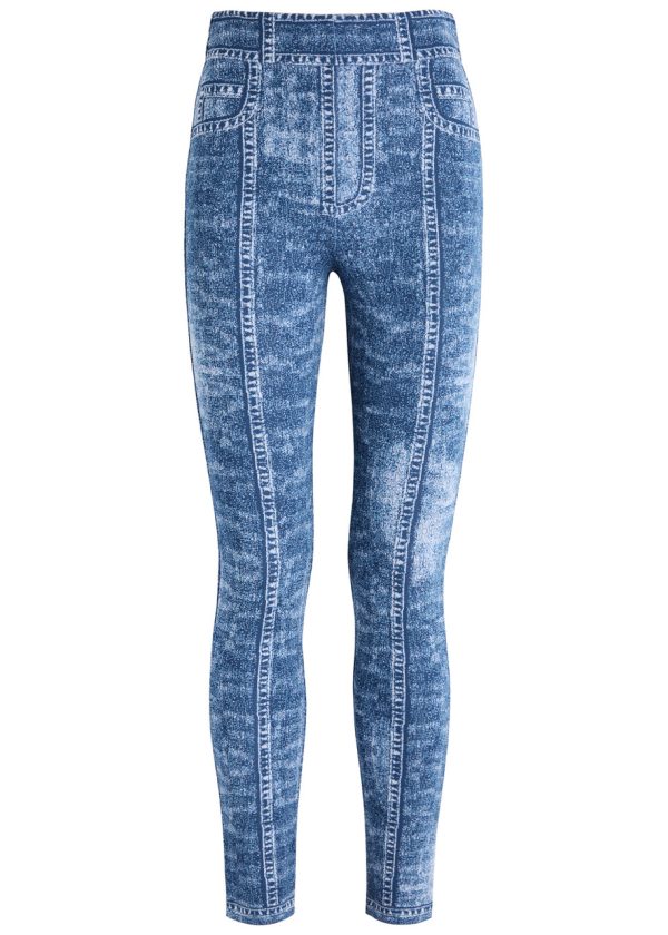 Balmain Denim-intarsia Cropped Knitted Leggings - 38 (UK10 / S)