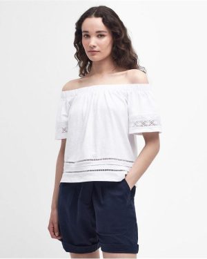 Barbour Ralee Off-The-Shoulder Top - White