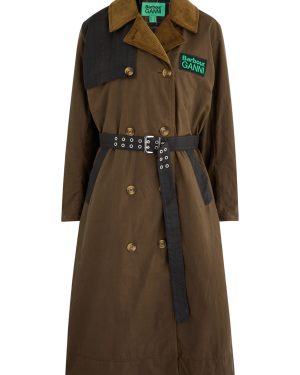 Barbour X Ganni X Ganni Panelled Waxed Cotton Trench Coat - Brown - 10 (UK10 / S)