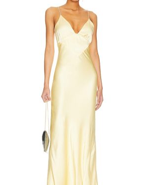 Bardot Capri Diamonte Slip Dress in Yellow. Size 12, 8.