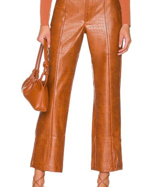 Bardot Croc Faux Leather Pant in Cognac. Size 2, 4, 6.