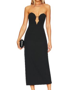 Bardot Eleni Midi Dress in Black. Size 2.