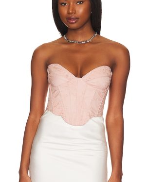 Bardot Ellie Lace Corset Top in Blush. Size 4, 6.