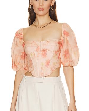 Bardot Kiah Corset Top in Peach. Size 4.
