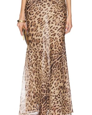 Bardot Monroe Maxi Skirt in Brown. Size 12, 2, 6, 8.